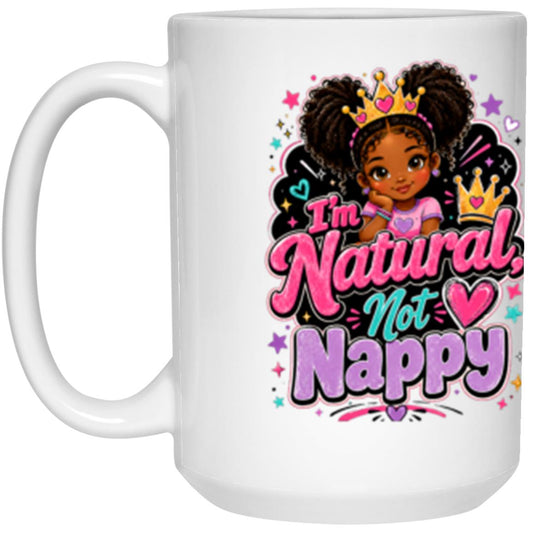 Natural Not Nappy Riley's Way white mug artwork for Ages 6-9