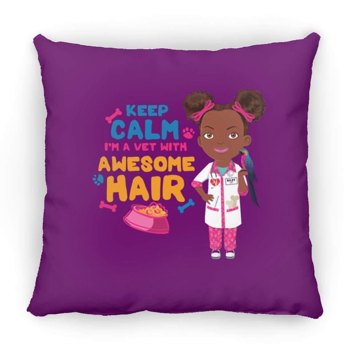 Veterinary Square Pillow 16x16-CustomCat-Accessories,Pillows,Veterinarian Keep Calm