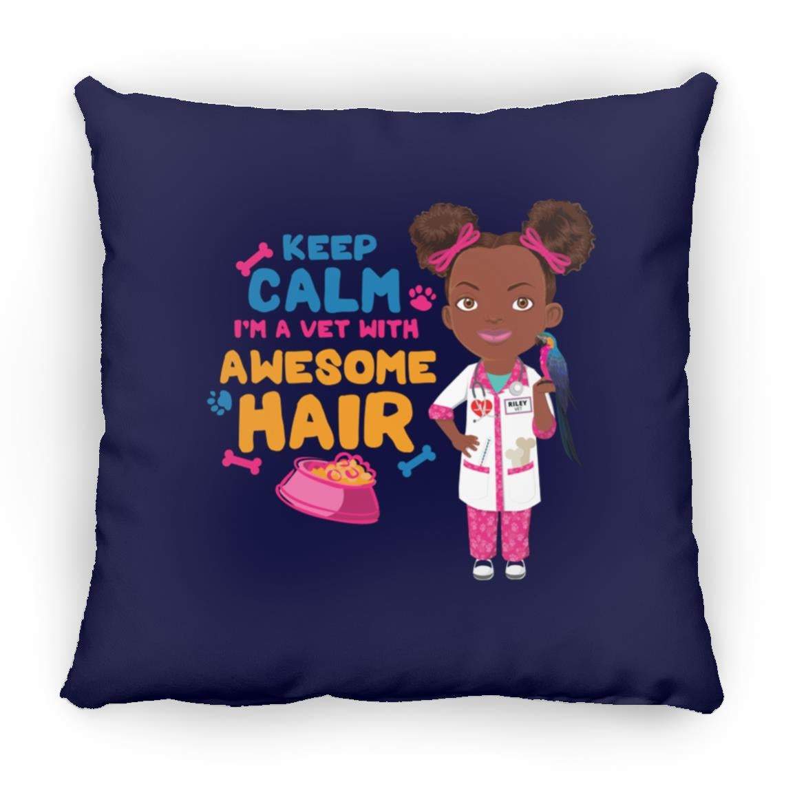Veterinary Square Pillow 16x16-CustomCat-Accessories,Pillows,Veterinarian Keep Calm