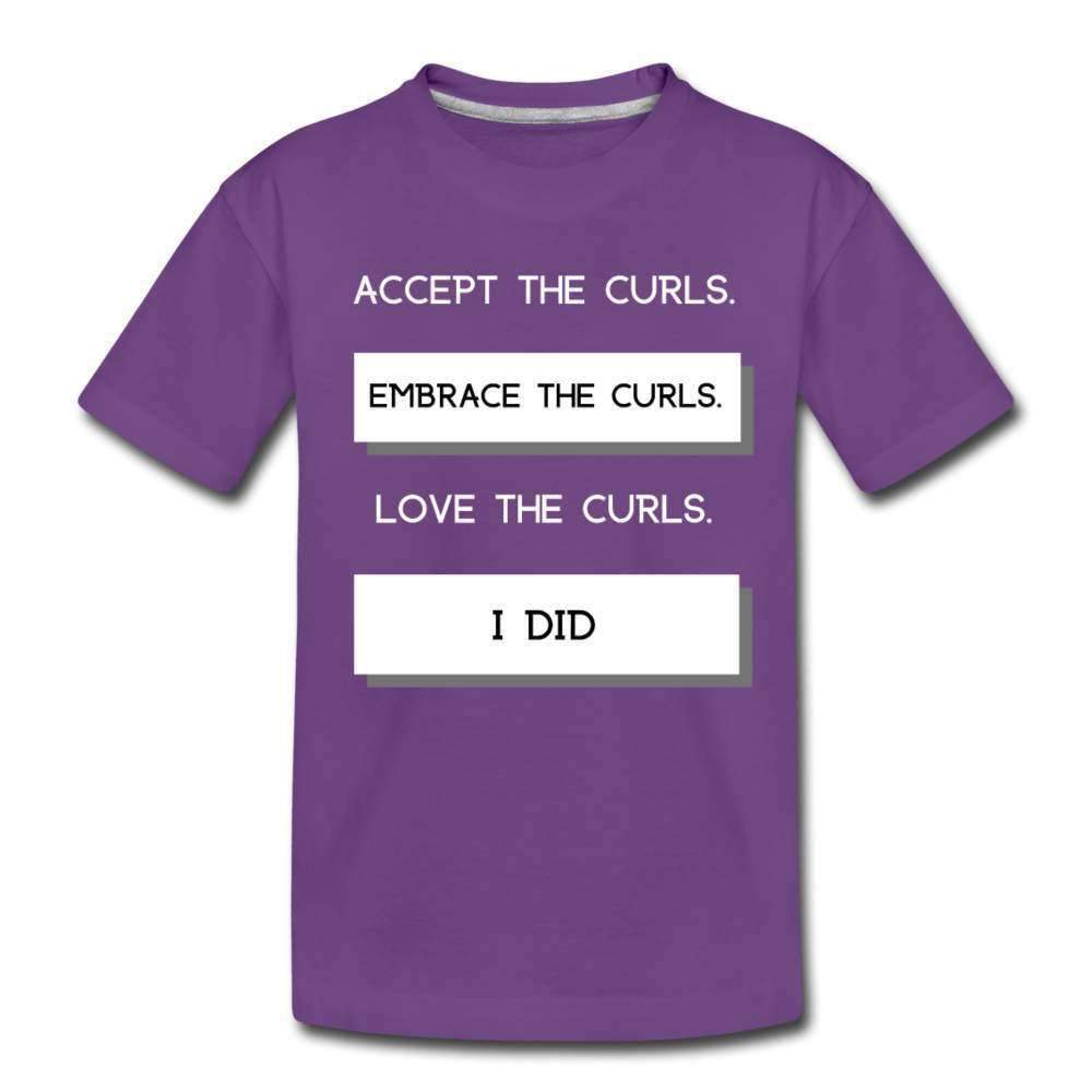 Accept The Curls Girl Youth T-Shirt-Riley's Way-Girls Clothes,Girls T-shirts,Shop,T-Shirts,youth apparel