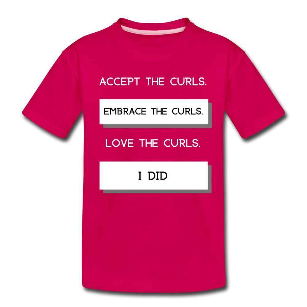 Accept The Curls Girl Youth T-Shirt-Riley's Way-Girls Clothes,Girls T-shirts,Shop,T-Shirts,youth apparel