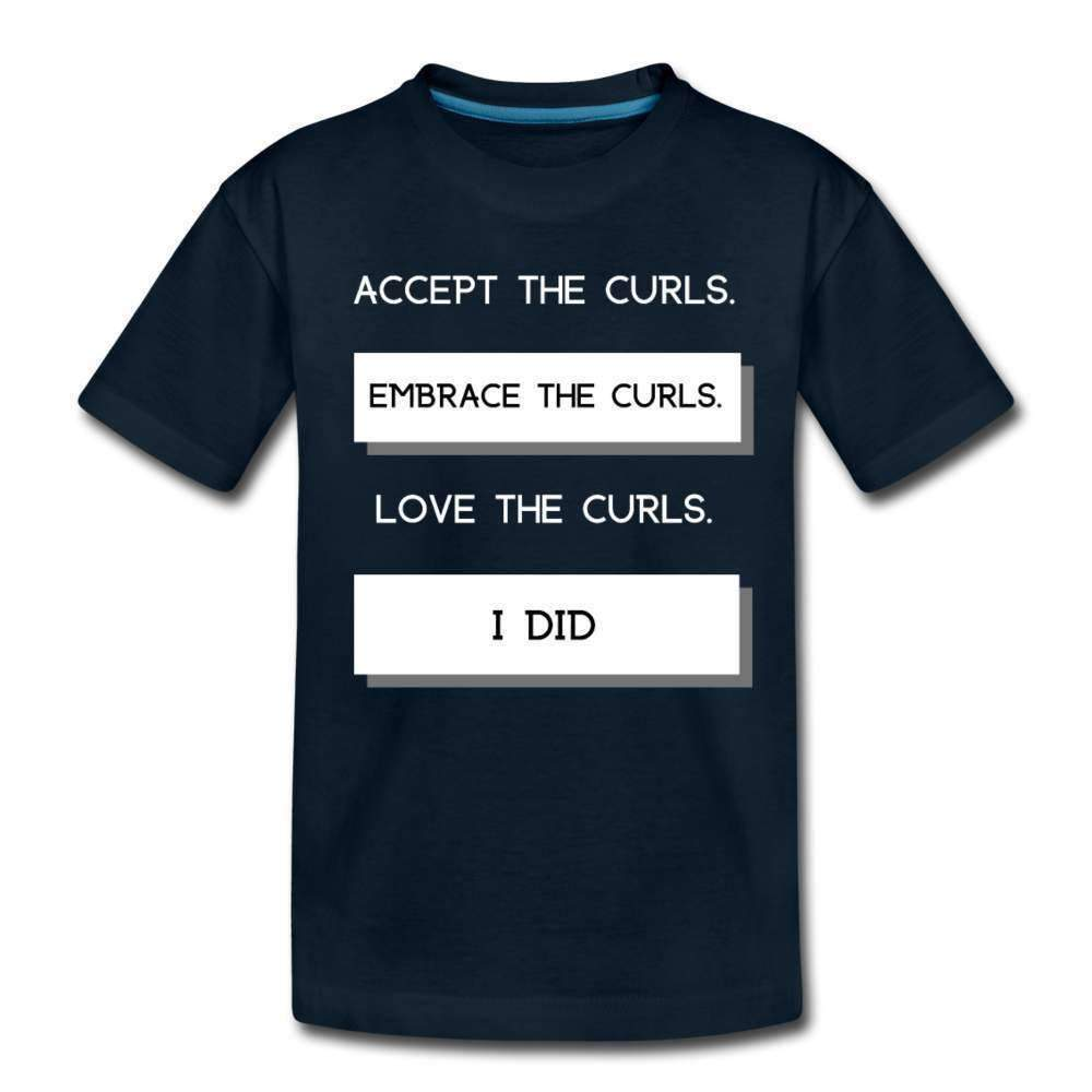 Accept The Curls Girls Youth T-Shirt-Riley's Way-Girls Clothes,Girls T-shirts,Shop,T-Shirts,youth apparel