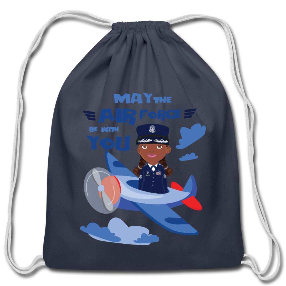 Airforce Cotton Drawstring Bag - navy