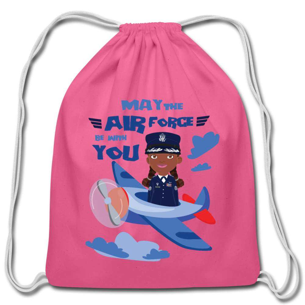 Airforce Cotton Drawstring Bag - pink