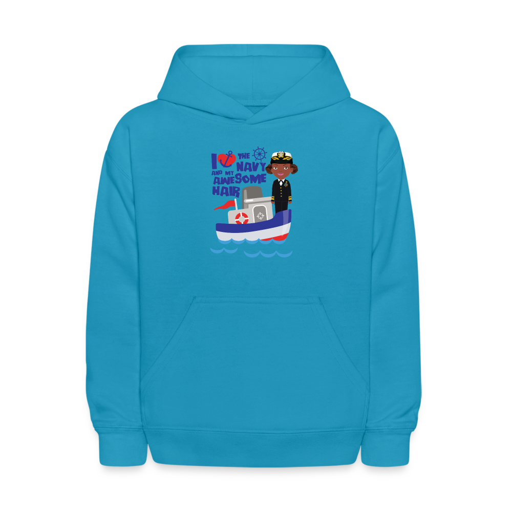 Navy Kids' Hoodie - turquoise
