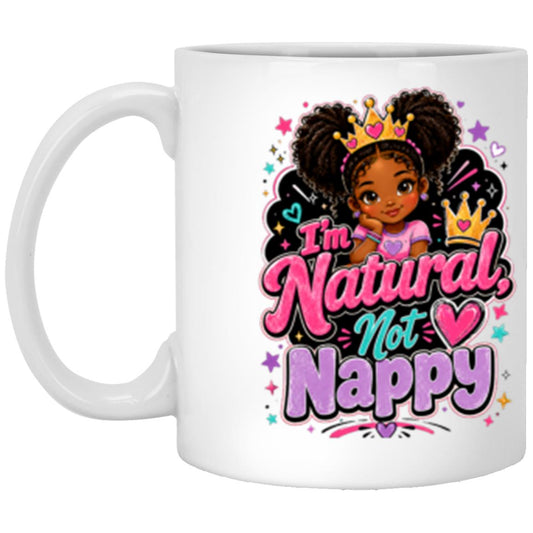 Natural Not Nappy Riley's Way white mug artwork for Ages 6-9