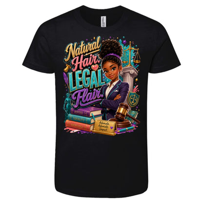 Lawyer career tee for girls Ages 10-12 with natural hair pride by Riley's Way