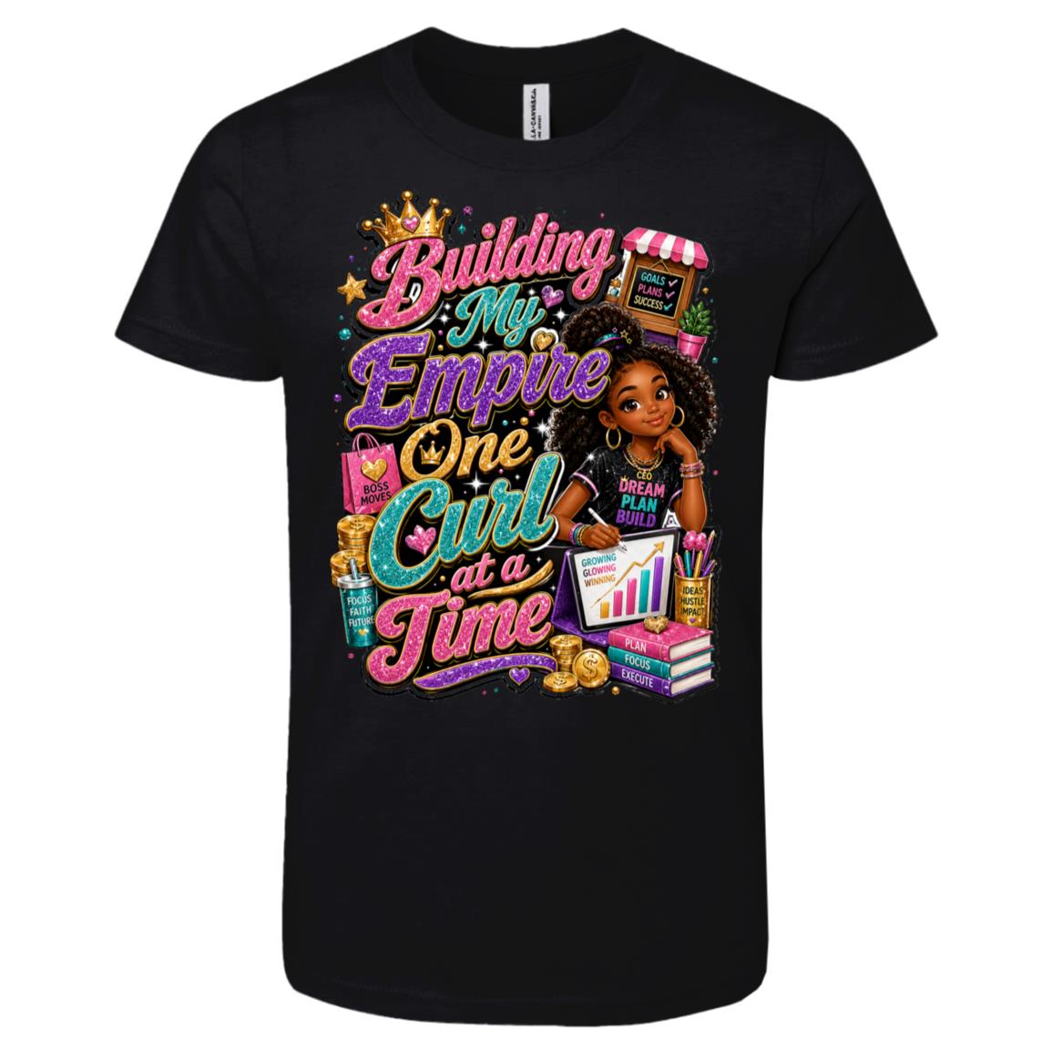 Entrepreneur career tee for girls Ages 10-12 with natural hair pride by Riley's Way