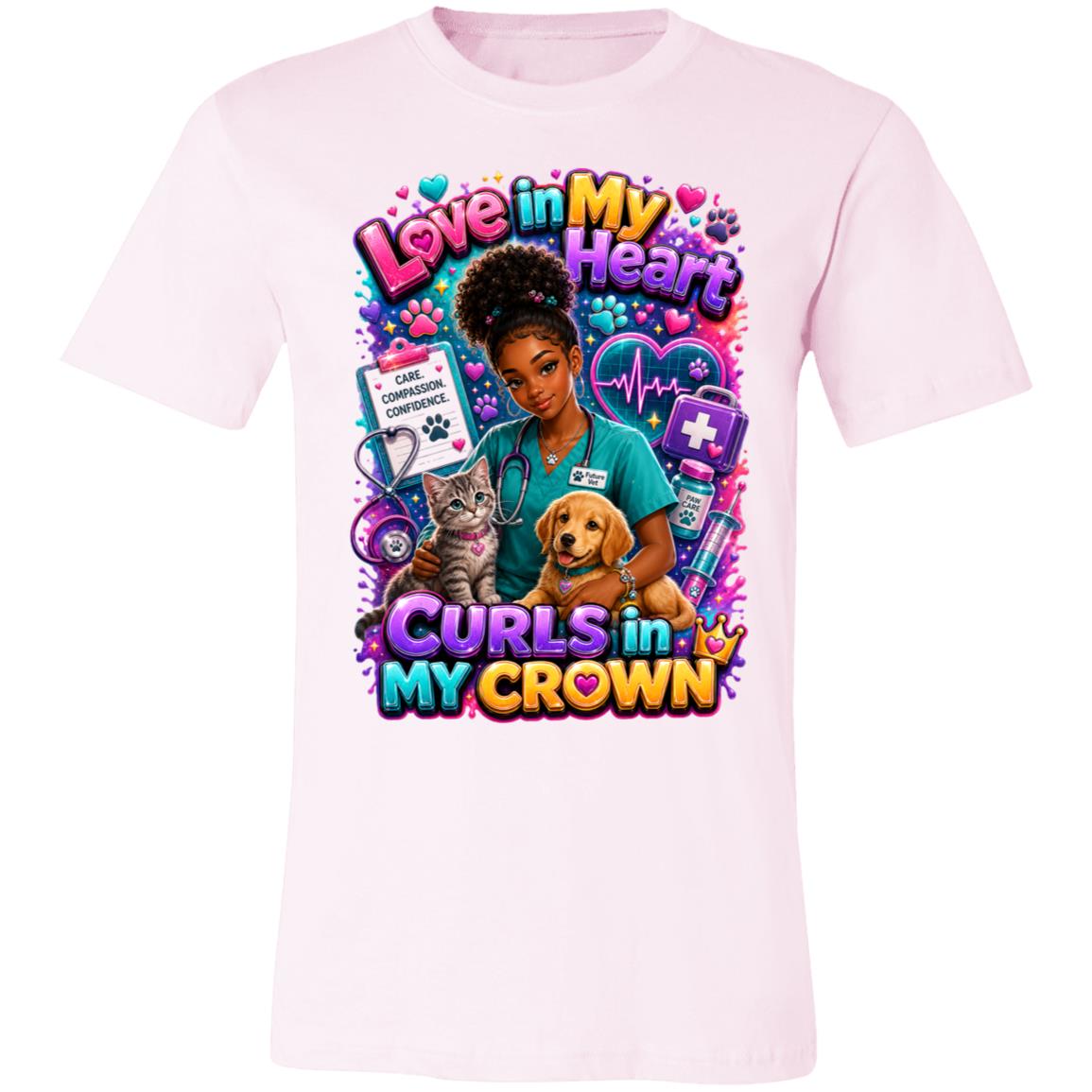 Veterinarian career tee for girls Ages 13-16 with natural hair pride by Riley's Way