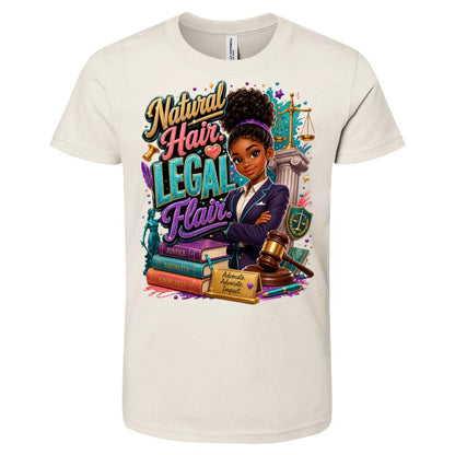 Lawyer career tee for girls Ages 10-12 with natural hair pride by Riley's Way