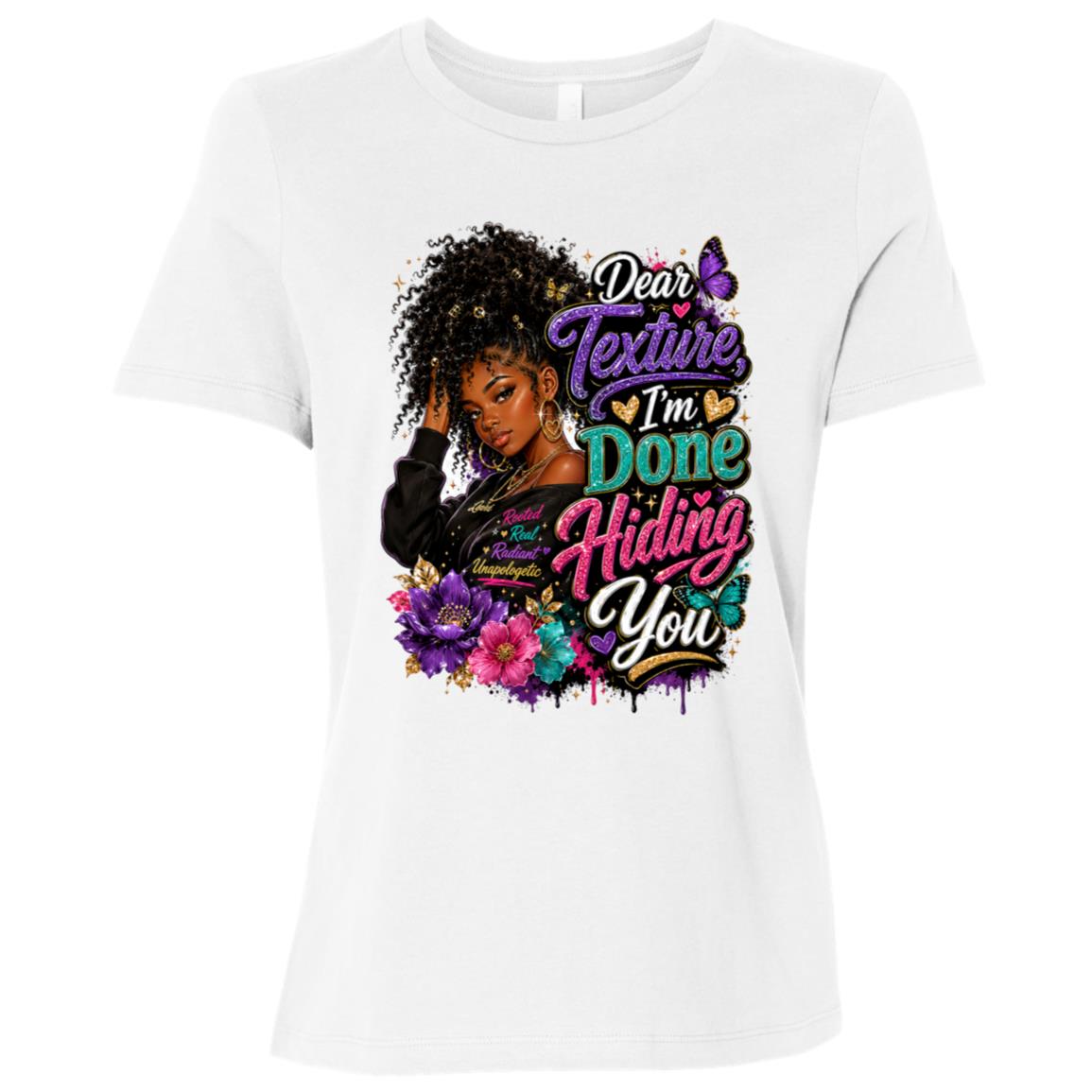 Dear Texture, I'm Done Hiding You Riley's Way natural hair tee artwork