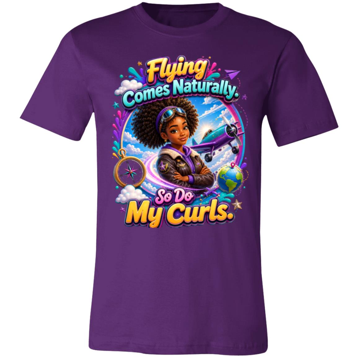 Pilot career tee for girls Ages 13-16 with natural hair pride by Riley's Way