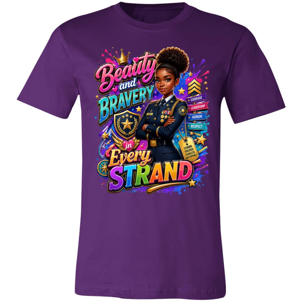 Marine career tee for girls Ages 13-16 with natural hair pride by Riley's Way
