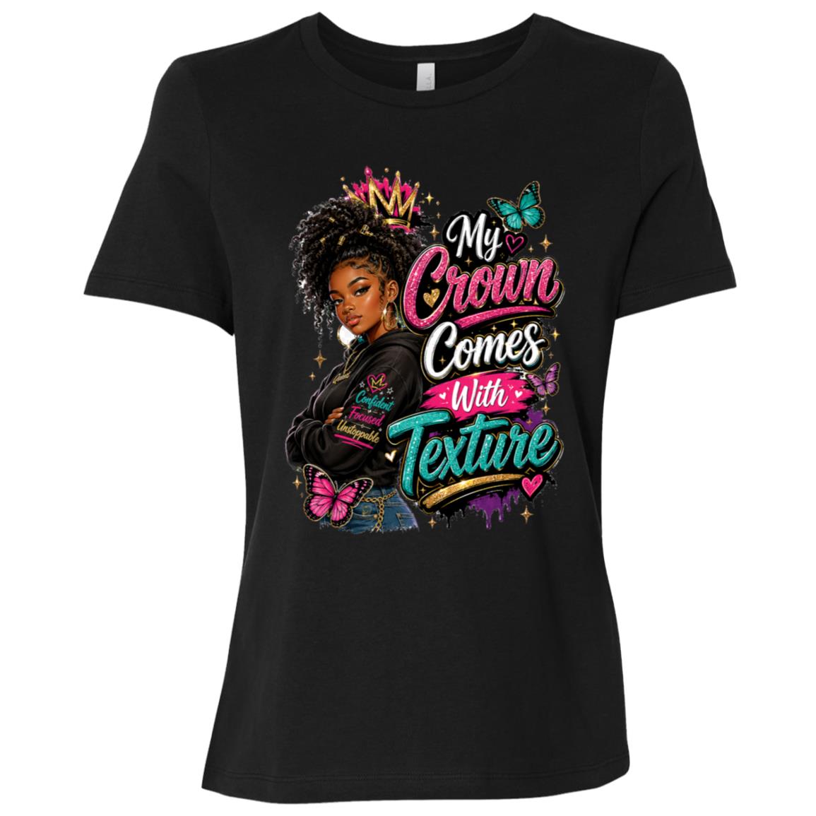 My Crown Comes With Texture Riley's Way natural hair tee artwork