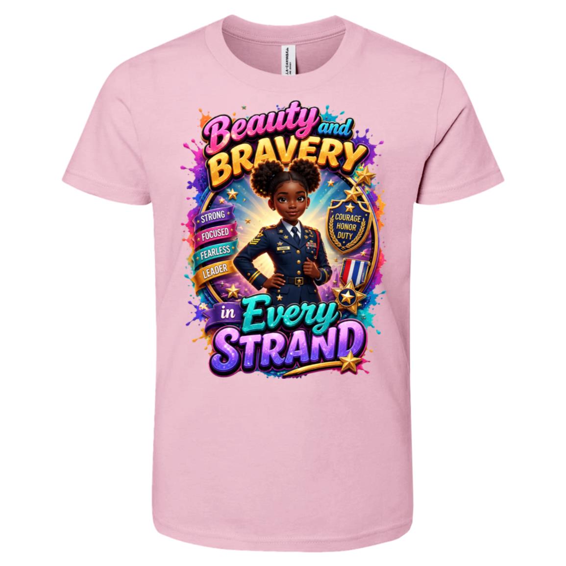 Marine career tee for girls Ages 10-12 with natural hair pride by Riley's Way