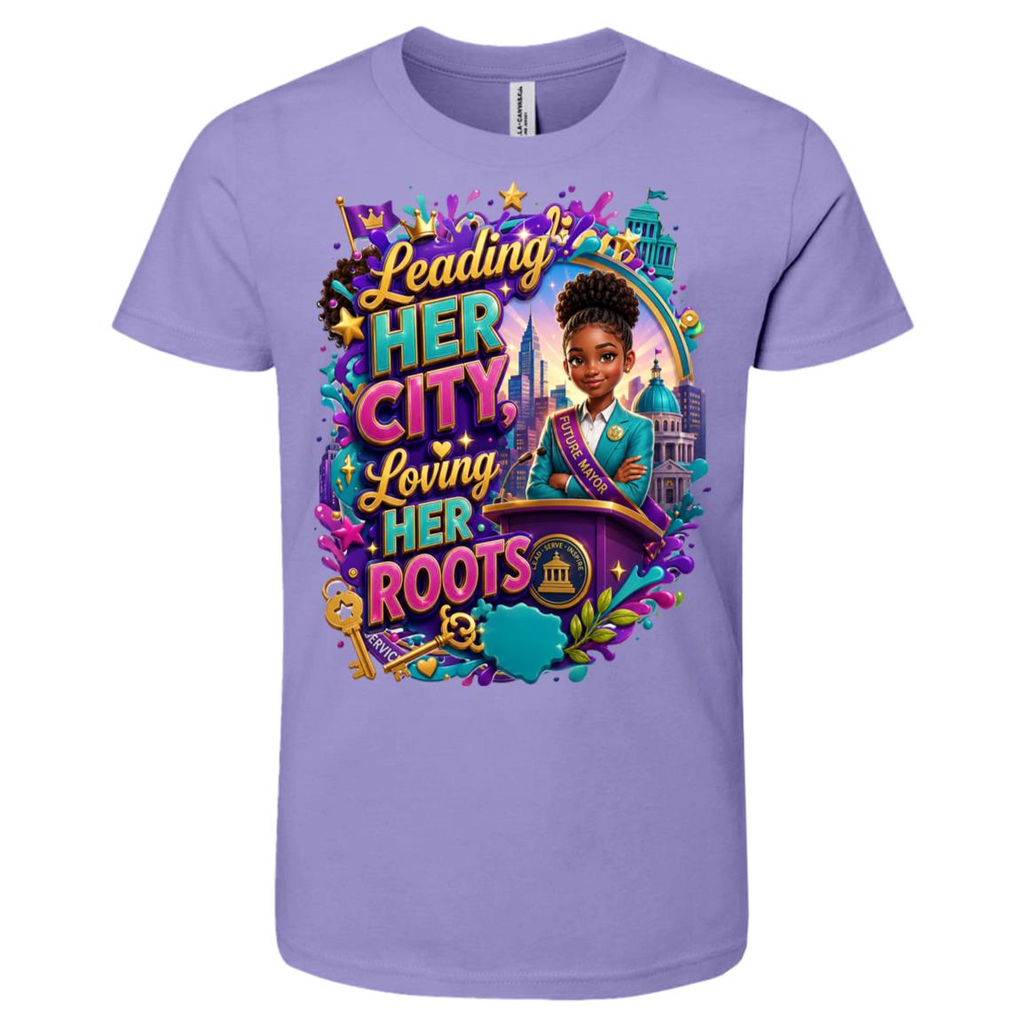 Mayor career tee for girls Ages 10-12 with natural hair pride by Riley's Way