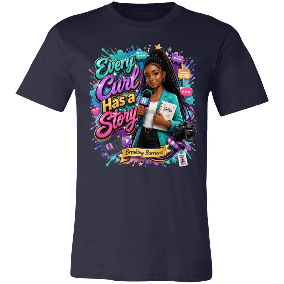 Journalist career tee for girls Ages 13-16 with natural hair pride by Riley's Way