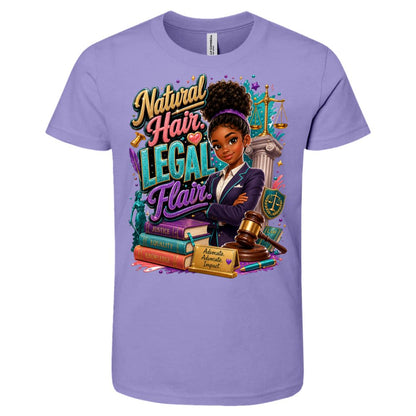 Lawyer career tee for girls Ages 10-12 with natural hair pride by Riley's Way