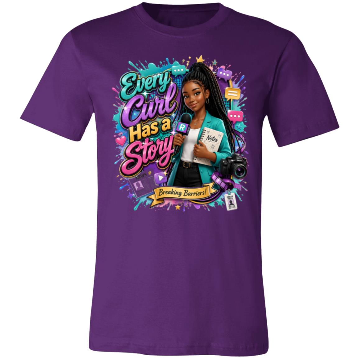 Journalist career tee for girls Ages 13-16 with natural hair pride by Riley's Way