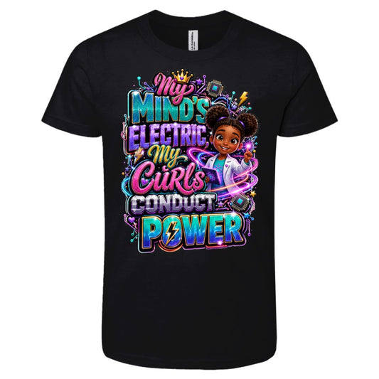 Engineer career tee for girls Ages 6-9 with natural hair pride by Riley's Way