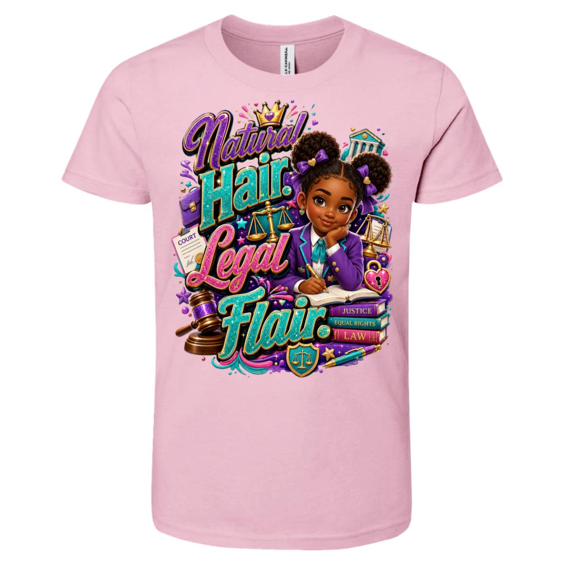 Lawyer career tee for girls Ages 6-9 with natural hair pride by Riley's Way
