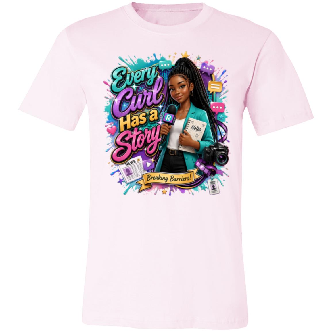 Journalist career tee for girls Ages 13-16 with natural hair pride by Riley's Way