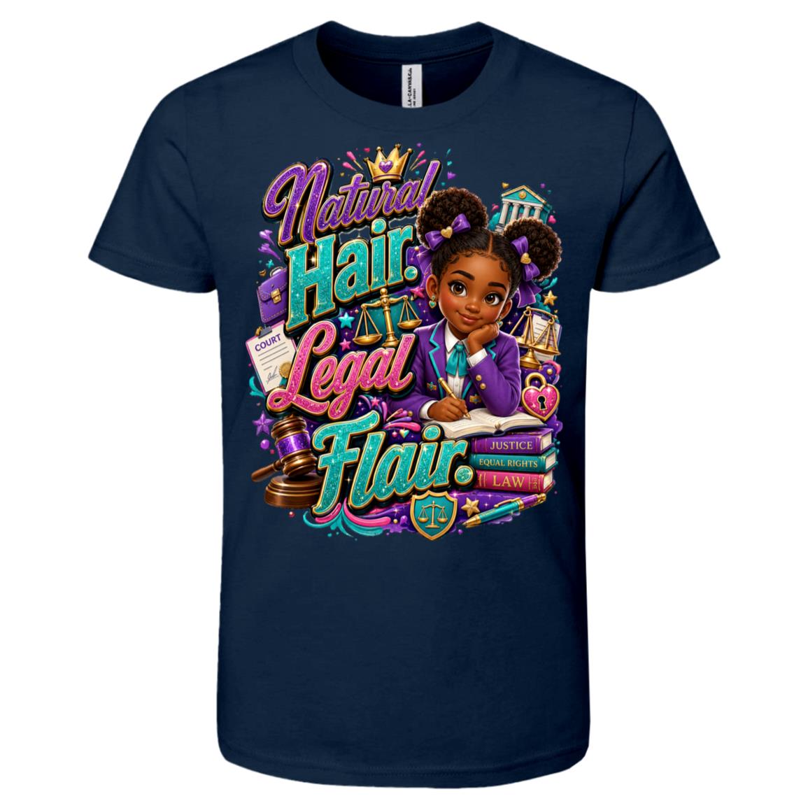 Lawyer career tee for girls Ages 6-9 with natural hair pride by Riley's Way
