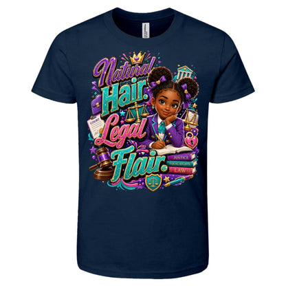 Lawyer career tee for girls Ages 6-9 with natural hair pride by Riley's Way