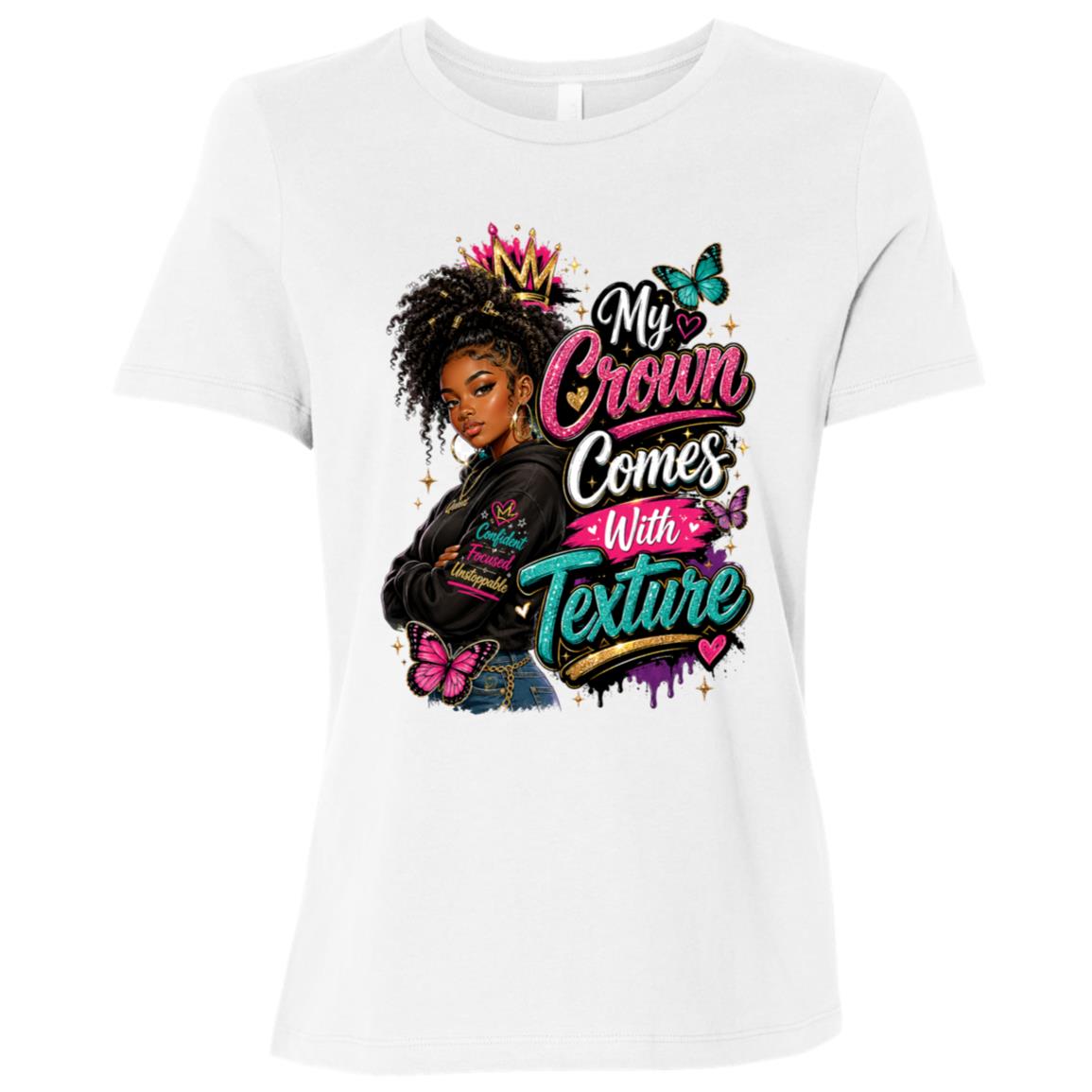 My Crown Comes With Texture Riley's Way natural hair tee artwork