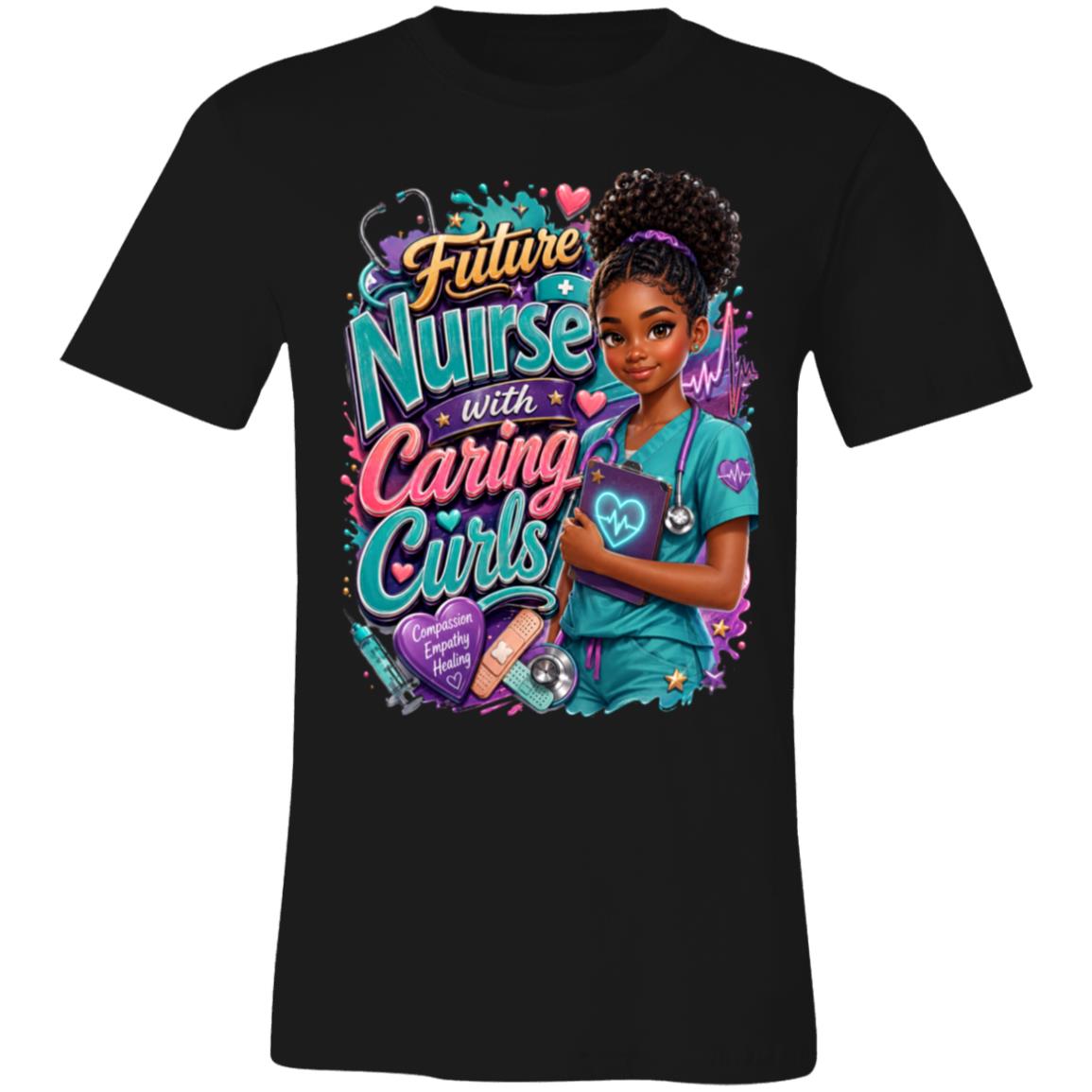 Nurse career tee for girls Ages 13-16 with natural hair pride by Riley's Way