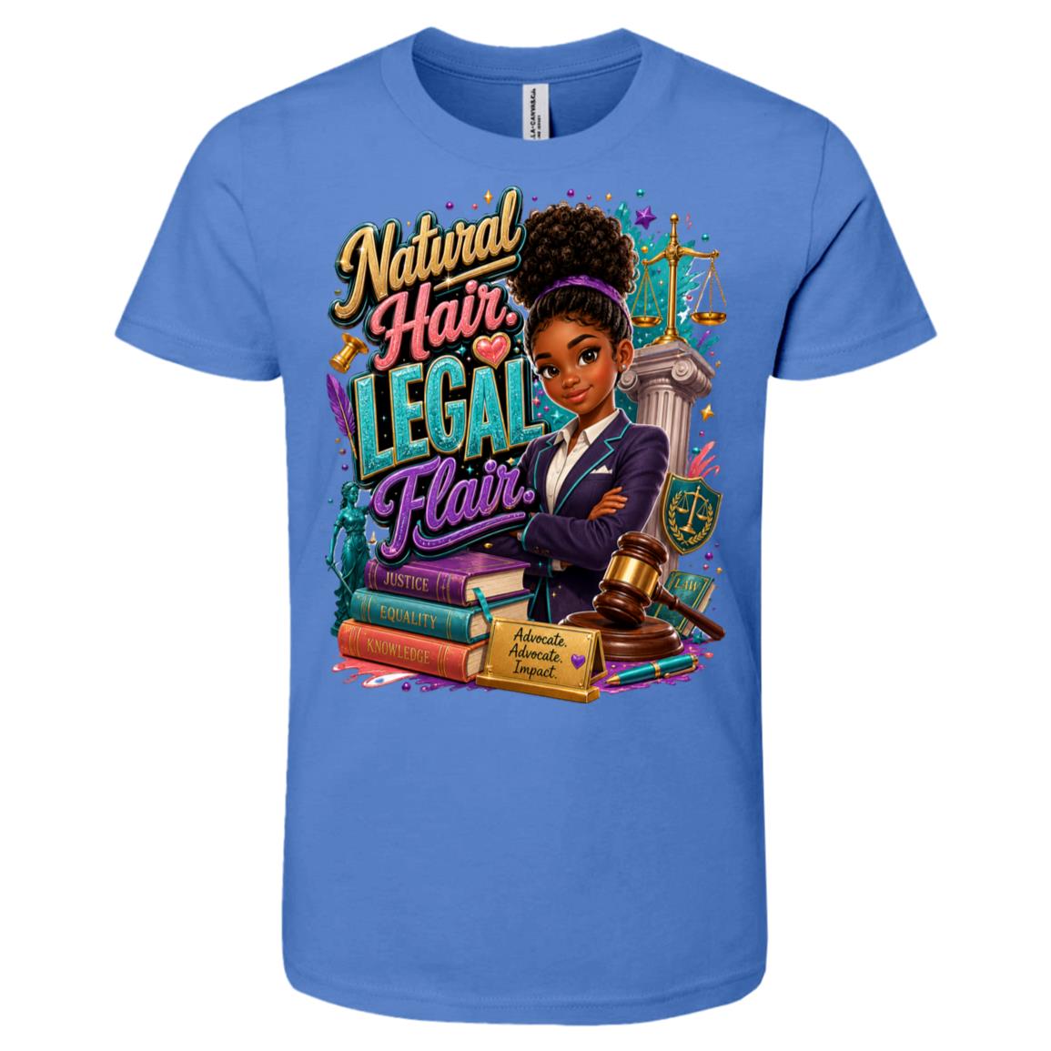 Lawyer career tee for girls Ages 10-12 with natural hair pride by Riley's Way