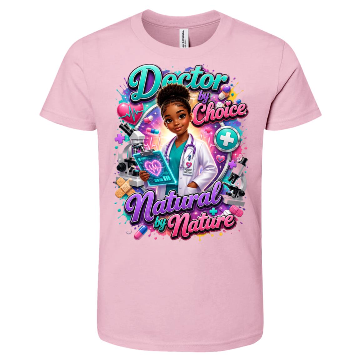 Doctor career tee for girls Ages 10-12 with natural hair pride by Riley's Way
