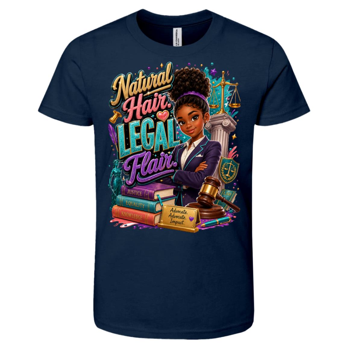 Lawyer career tee for girls Ages 10-12 with natural hair pride by Riley's Way