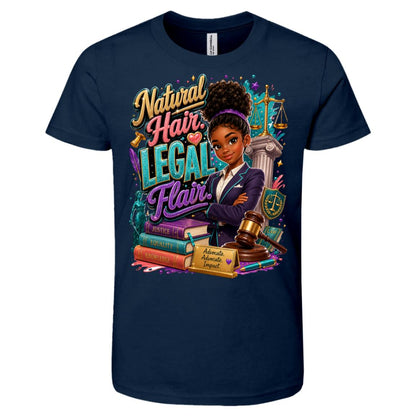 Lawyer career tee for girls Ages 10-12 with natural hair pride by Riley's Way