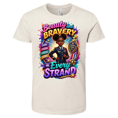 Marine career tee for girls Ages 10-12 with natural hair pride by Riley's Way