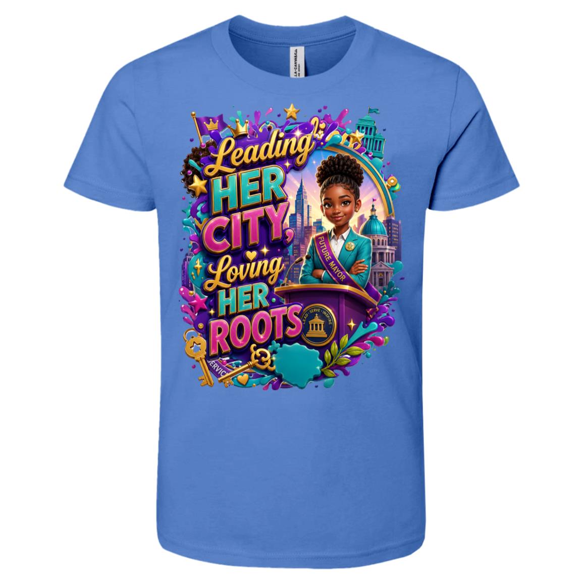 Mayor career tee for girls Ages 10-12 with natural hair pride by Riley's Way
