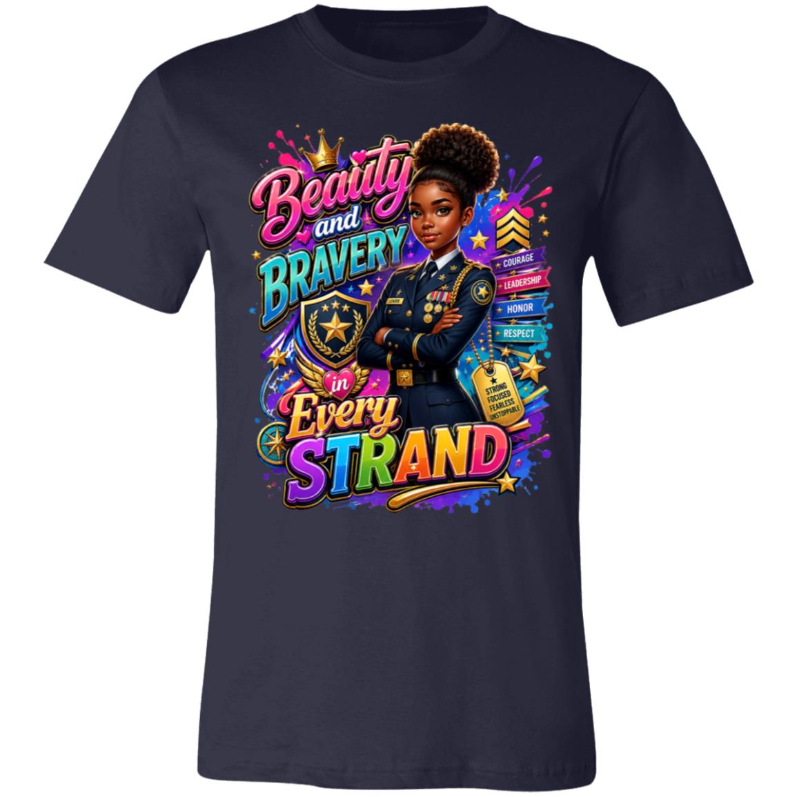 Marine career tee for girls Ages 13-16 with natural hair pride by Riley's Way