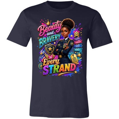 Marine career tee for girls Ages 13-16 with natural hair pride by Riley's Way