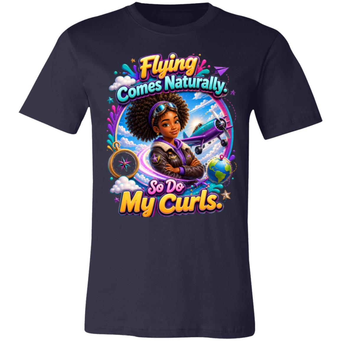 Pilot career tee for girls Ages 13-16 with natural hair pride by Riley's Way