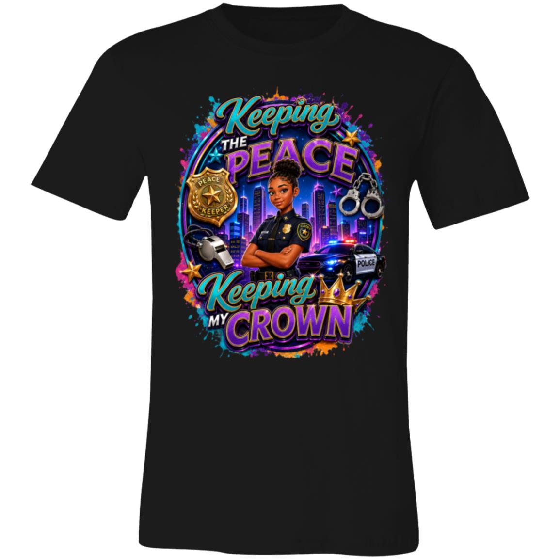 Police Officer career tee for girls Ages 13-16 with natural hair pride by Riley's Way