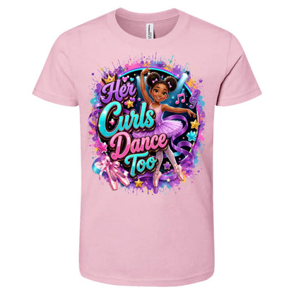 Dancer career tee for girls Ages 6-9 with natural hair pride by Riley's Way