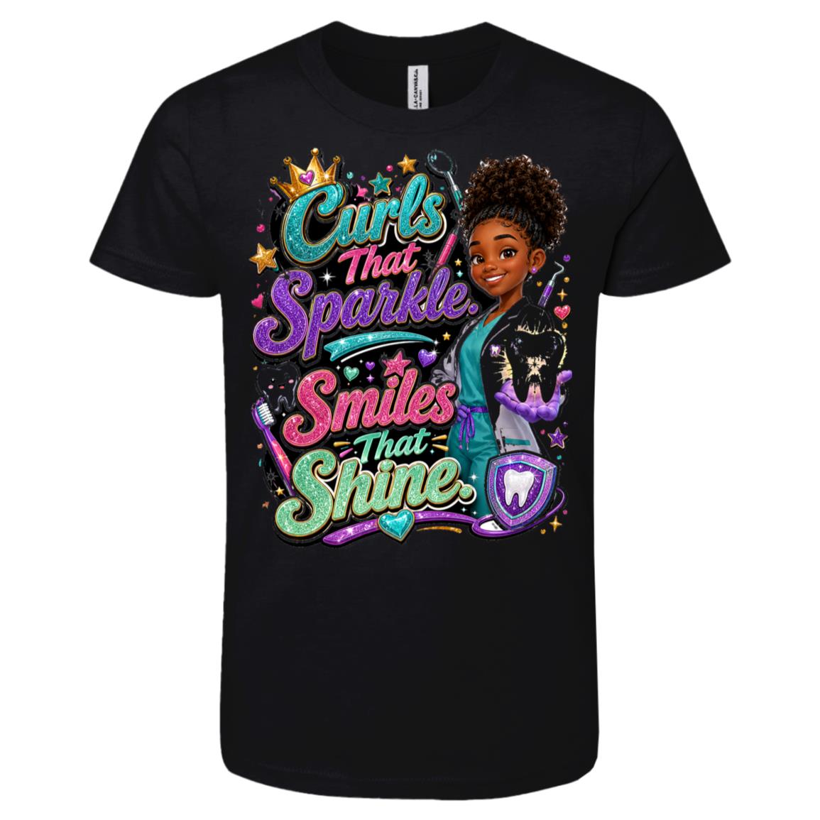 Dentist career tee for girls Ages 10-12 with natural hair pride by Riley's Way