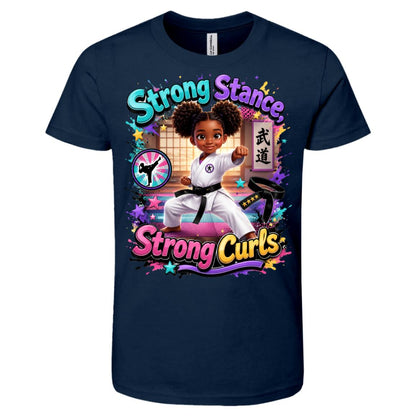 Karate career tee for girls Ages 6-9 with natural hair pride by Riley's Way