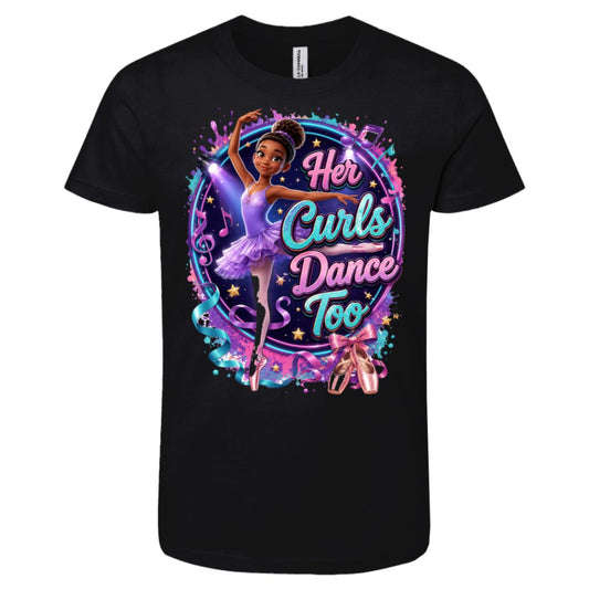Dancer career tee for girls Ages 10-12 with natural hair pride by Riley's Way