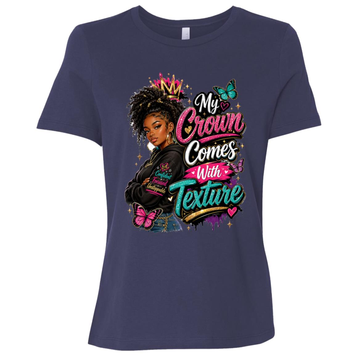 My Crown Comes With Texture Riley's Way natural hair tee artwork