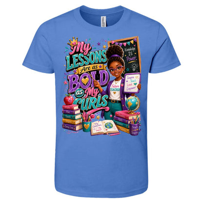 Teacher career tee for girls Ages 10-12 with natural hair pride by Riley's Way