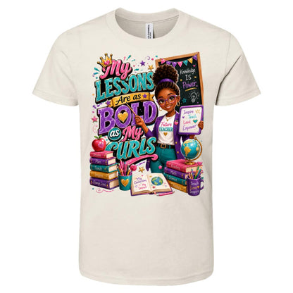 Teacher career tee for girls Ages 10-12 with natural hair pride by Riley's Way