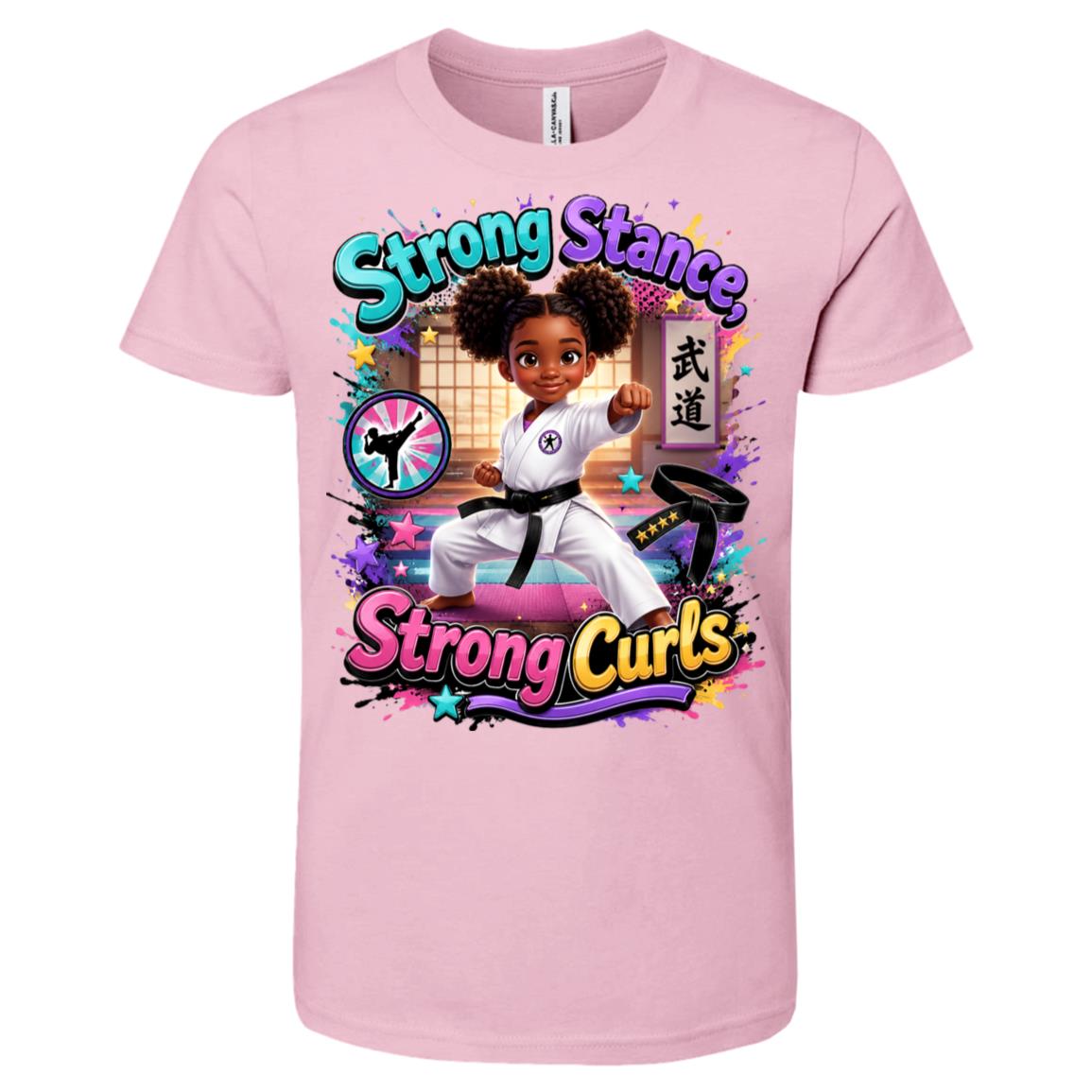 Karate career tee for girls Ages 6-9 with natural hair pride by Riley's Way