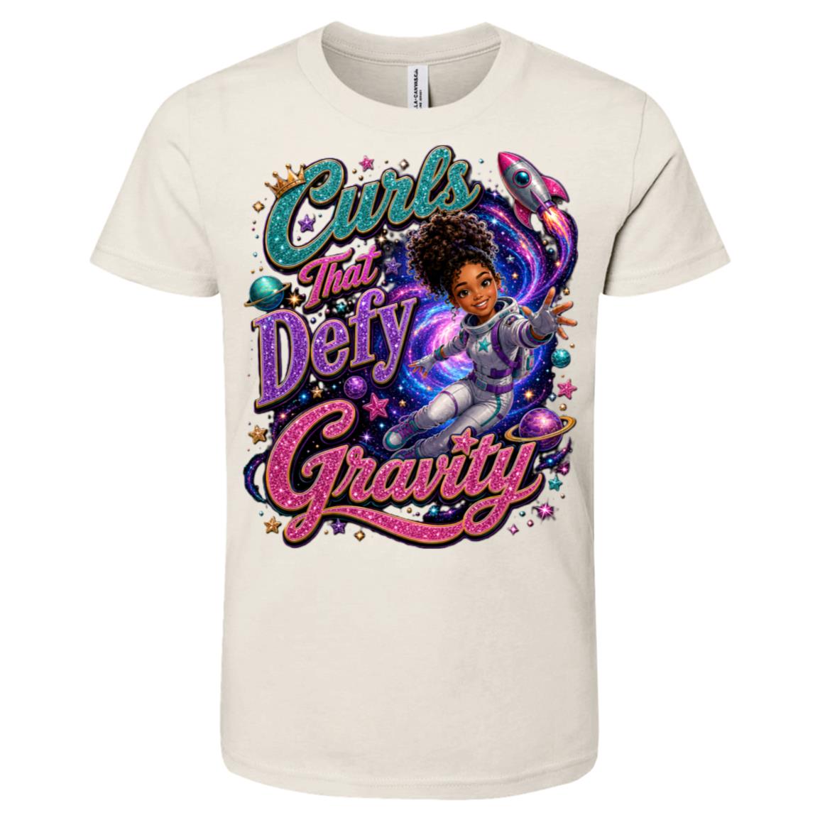 Astronaut career tee for girls Ages 10-12 with natural hair pride by Riley's Way