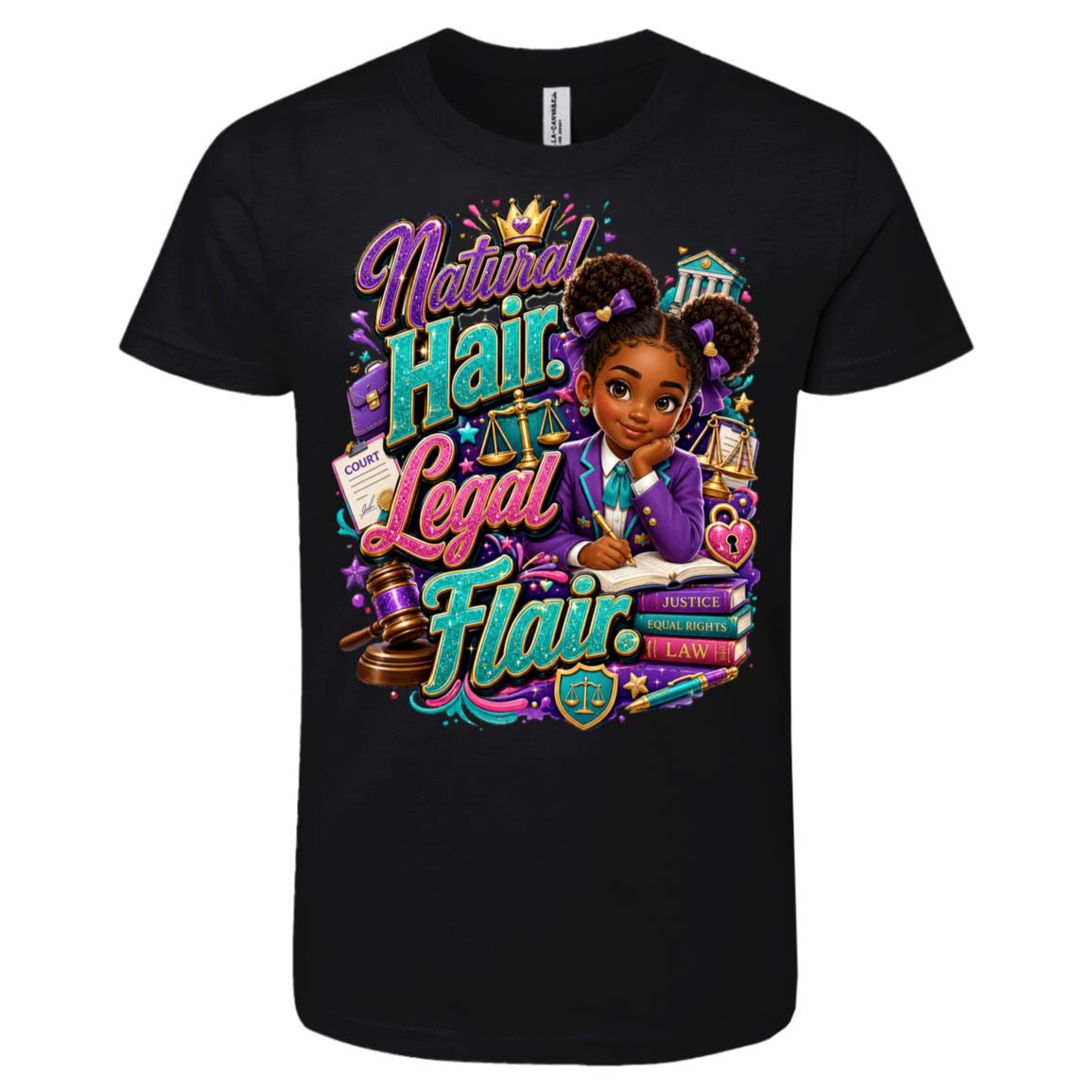 Lawyer career tee for girls Ages 6-9 with natural hair pride by Riley's Way